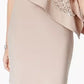 Vestido tubinho com lantejoulas R &amp; M Richards feminino, tamanho 10, cinza-claro, pequeno