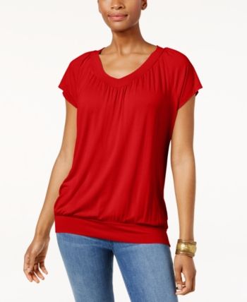 Camiseta feminina Blusa JM Collection Vermelha Tamanho Médio