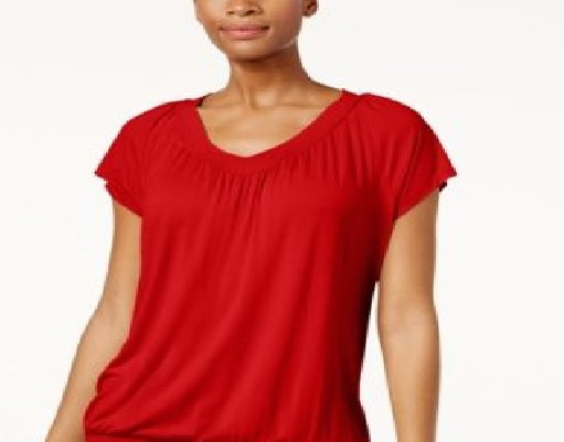 Camiseta feminina Blusa JM Collection Vermelha Tamanho Médio