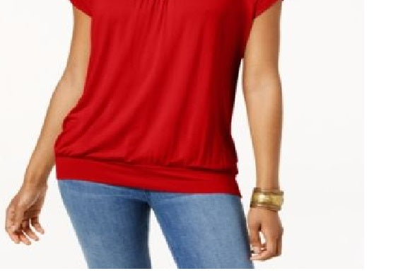 Camiseta feminina Blusa JM Collection Vermelha Tamanho Médio