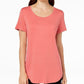 JM Collection Top feminino com decote redondo rosa tamanho pequeno