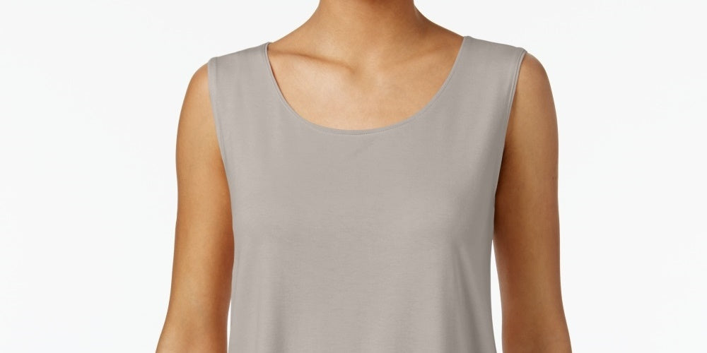 JM Collection Regata feminina com decote redondo, marrom, tamanho médio