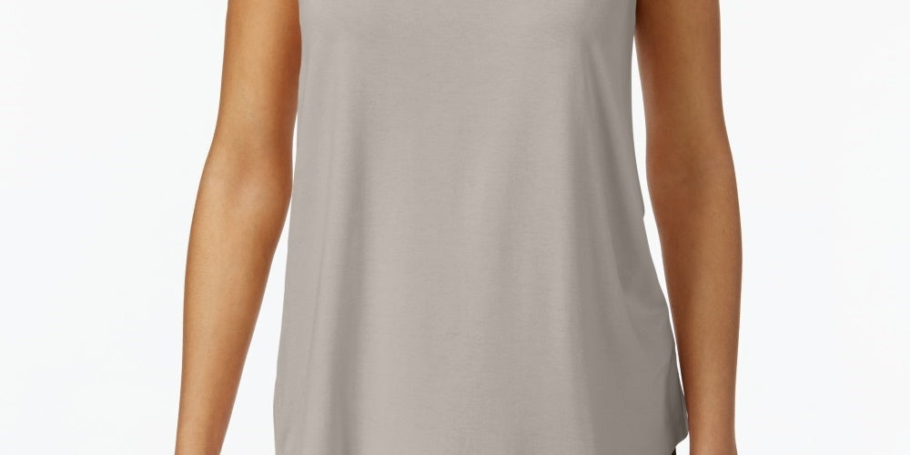 JM Collection Regata feminina com decote redondo, marrom, tamanho médio