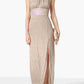Vestido feminino R &amp; M Richards com decote halter e decote em V, tamanho 6, dourado
