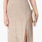 Vestido feminino R &amp; M Richards com decote halter e decote em V, tamanho 6, dourado
