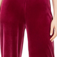 Calça de veludo com acabamento embelezado MSK feminina, rosa, tamanho médio