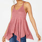 American Rag Junior's Textured Knit Racerback Tank Top Rosa Tamanho Médio