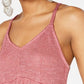 American Rag Junior's Textured Knit Racerback Tank Top Rosa Tamanho Médio
