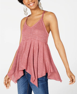 Camiseta regata estilo nadador American Rag Junior's Waffle, rosa, tamanho extrapequeno