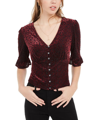 American Rag Juniors' Burnout Velvet Top Preto Tamanho Médio