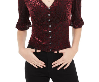 American Rag Juniors' Burnout Velvet Top Preto Tamanho Médio
