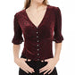 American Rag Juniors'' Burnout Velvet Top Vermelho Tamanho Médio