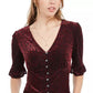 American Rag Juniors'' Burnout Velvet Top Vermelho Tamanho Médio