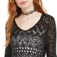 Suéter de manga larga Pointelle-Knit da American Rag Juniors, preto, tamanho médio
