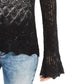 Suéter de manga larga Pointelle-Knit da American Rag Juniors, preto, tamanho médio