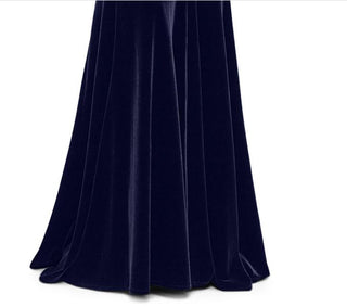 Vestido de veludo feminino Betsy &amp; Adam, um ombro, azul-marinho, tamanho 4