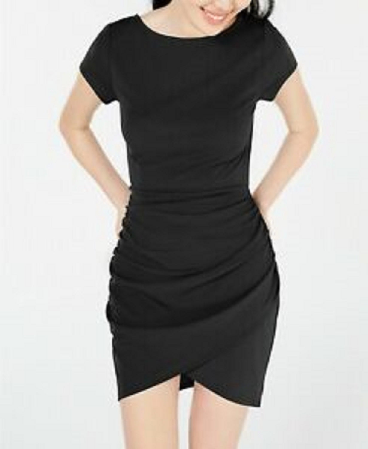 Vestido justo Planet Gold Juniors Gathered Preto Tamanho Médio