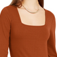 Camiseta Planet Gold Juniors com gola quadrada, marrom, tamanho pequeno