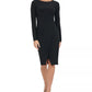Vestido feminino Tommy Hilfiger assimétrico de malha lisa, preto, tamanho 12