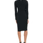 Vestido feminino Tommy Hilfiger assimétrico de malha lisa, preto, tamanho 12