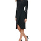Vestido feminino Tommy Hilfiger assimétrico de malha lisa, preto, tamanho 12