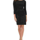 Vestido tonal-listrado feminino Tommy Hilfiger preto tamanho 12
