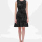 Vestido feminino Tommy Hilfiger com estampa floral e flocado de veludo, preto, tamanho 12