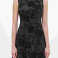Vestido feminino Tommy Hilfiger com estampa floral e flocado de veludo, preto, tamanho 12