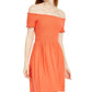 Vestido Planet Gold Junior Off Shoulder Laranja Tamanho X-G