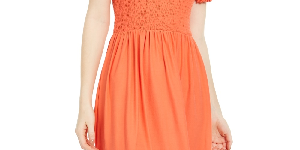 Vestido Planet Gold Junior Off Shoulder Laranja Tamanho X-G