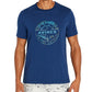 Camiseta masculina Avirex com estampa de globo, azul, tamanho médio