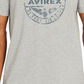 Camiseta masculina Avirex com estampa de globo, cinza, tamanho médio