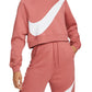 Moletom Nike Sportswear Logo Fleece Feminino Laranja Tamanho Médio