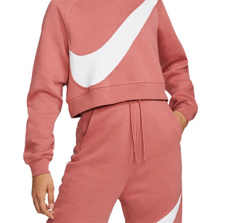 Moletom Nike Sportswear Logo Fleece Feminino Laranja Tamanho Médio