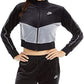 Jaqueta Nike Sportswear Velour Colorblocked Feminina, Cinza Escuro, Tamanho Pequeno