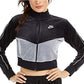 Jaqueta Nike Sportswear Velour Colorblocked Feminina, Cinza Escuro, Tamanho Pequeno