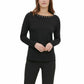 Blusa Calvin Klein Feminina com Acabamento em Ilhós, Preta, Tamanho X-G