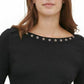 Blusa Calvin Klein Feminina com Acabamento em Ilhós, Preta, Tamanho X-G