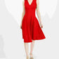 Vestido midi Calvin Klein feminino, ajuste e flare, vermelho, tamanho 4