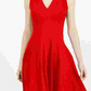 Vestido midi Calvin Klein feminino, ajuste e flare, vermelho, tamanho 4