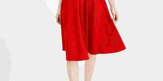Vestido midi Calvin Klein feminino, ajuste e flare, vermelho, tamanho 4