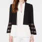 Calvin Klein Cardigan Feminino Illusion Trim Shrug Preto Tamanho P