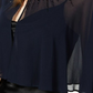 Calvin Klein Capa Feminina de Chiffon com Contas Azul Marinho Tamanho Grande