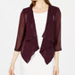 Calvin Klein Manga Ilusão Feminina com Strass Roxo Tamanho Grande