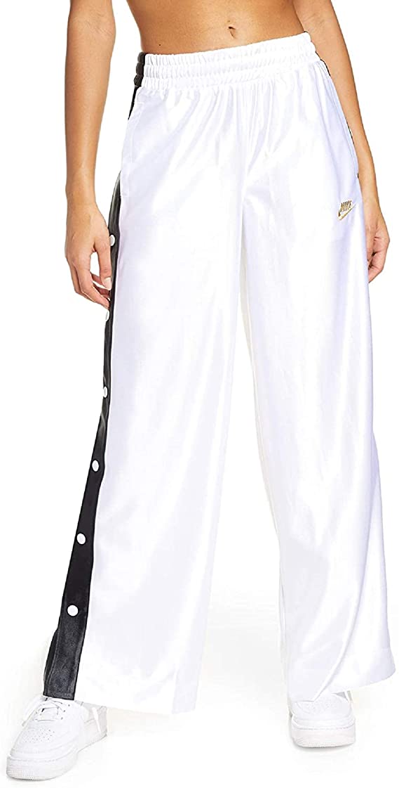 Calça Nike Sportswear Glam Dunk Snap Feminina Branca Tamanho Grande
