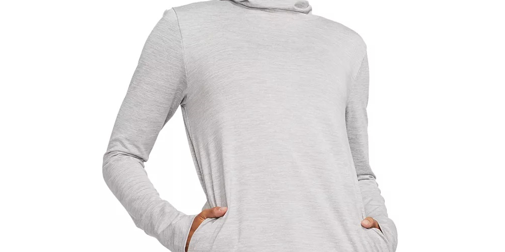 Camiseta Nike Yoga Funnel Neck Dri Fit Feminina Cinza Tamanho Médio