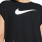 Top de treino Nike feminino plus size com amarração lateral seca, cor carvão, tamanho 2X