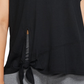 Top de treino Nike feminino plus size com amarração lateral seca, cor carvão, tamanho 2X
