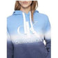 Calvin Klein Moletom Cropped Feminino com Capuz e Estampa Tie-Dye Azul Tamanho X-G