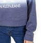 Calvin Klein Moletom Cropped Feminino com Capuz e Estampa Tie-Dye Azul Tamanho X-G